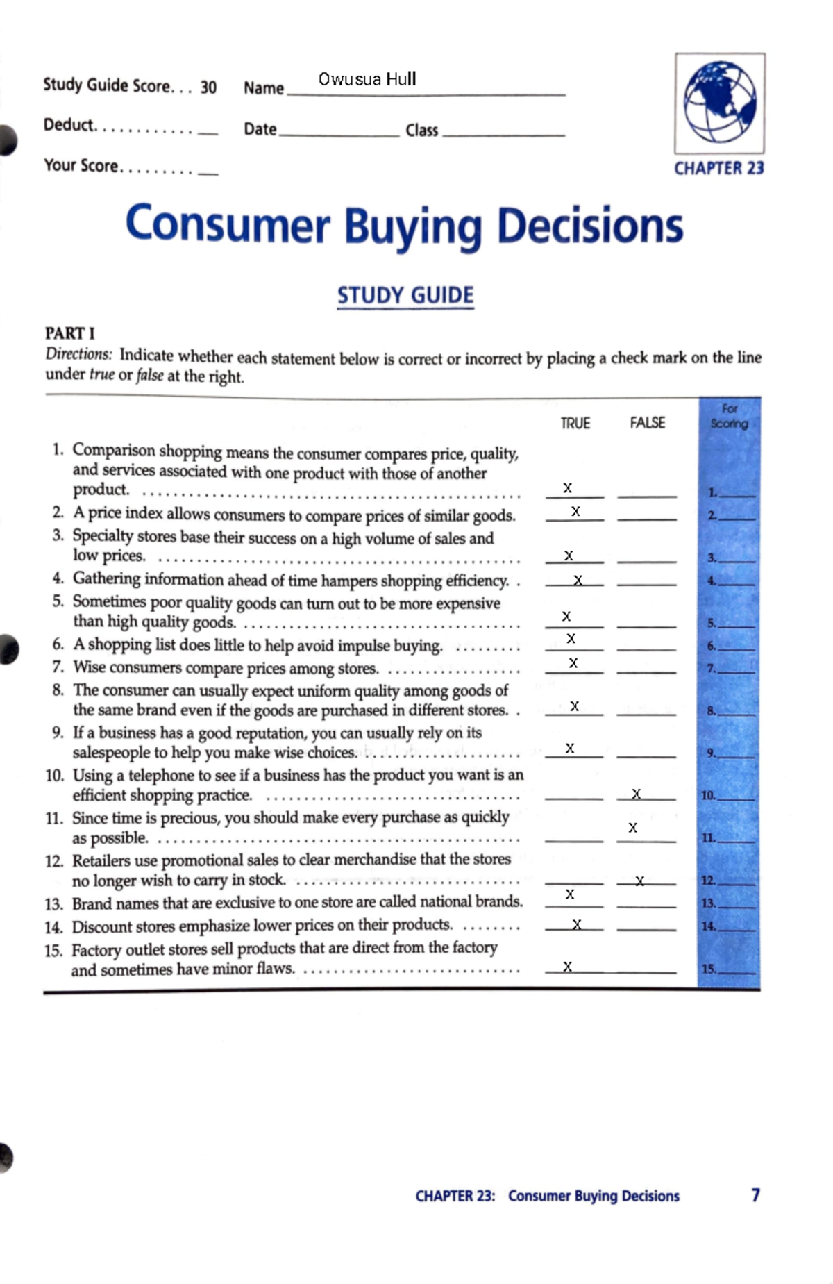Student Owusua Hull - chapter 23 study guide - It t Study Guide Score ...