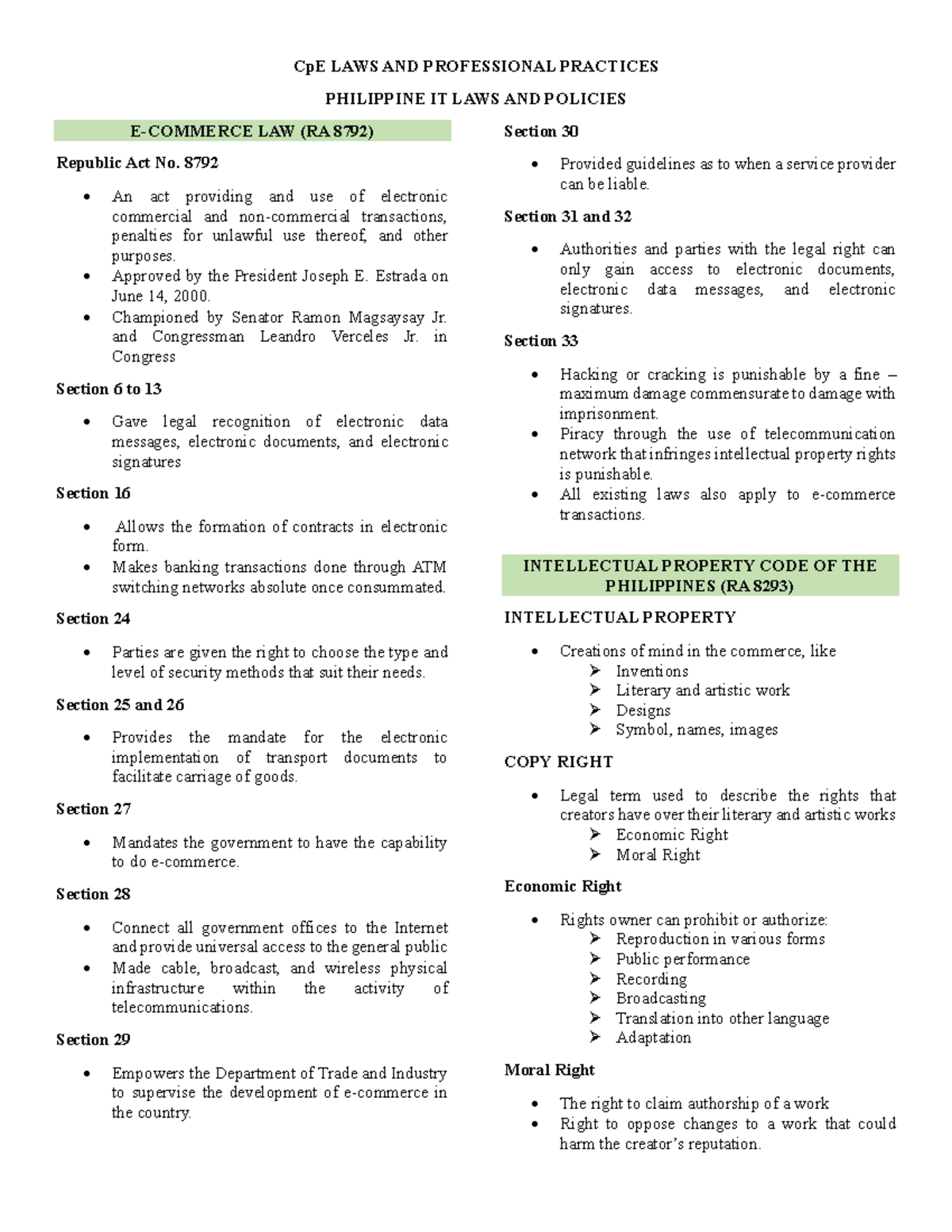 Cp E LAWS AND Professional Practices - CpE LAWS AND PROFESSIONAL ...