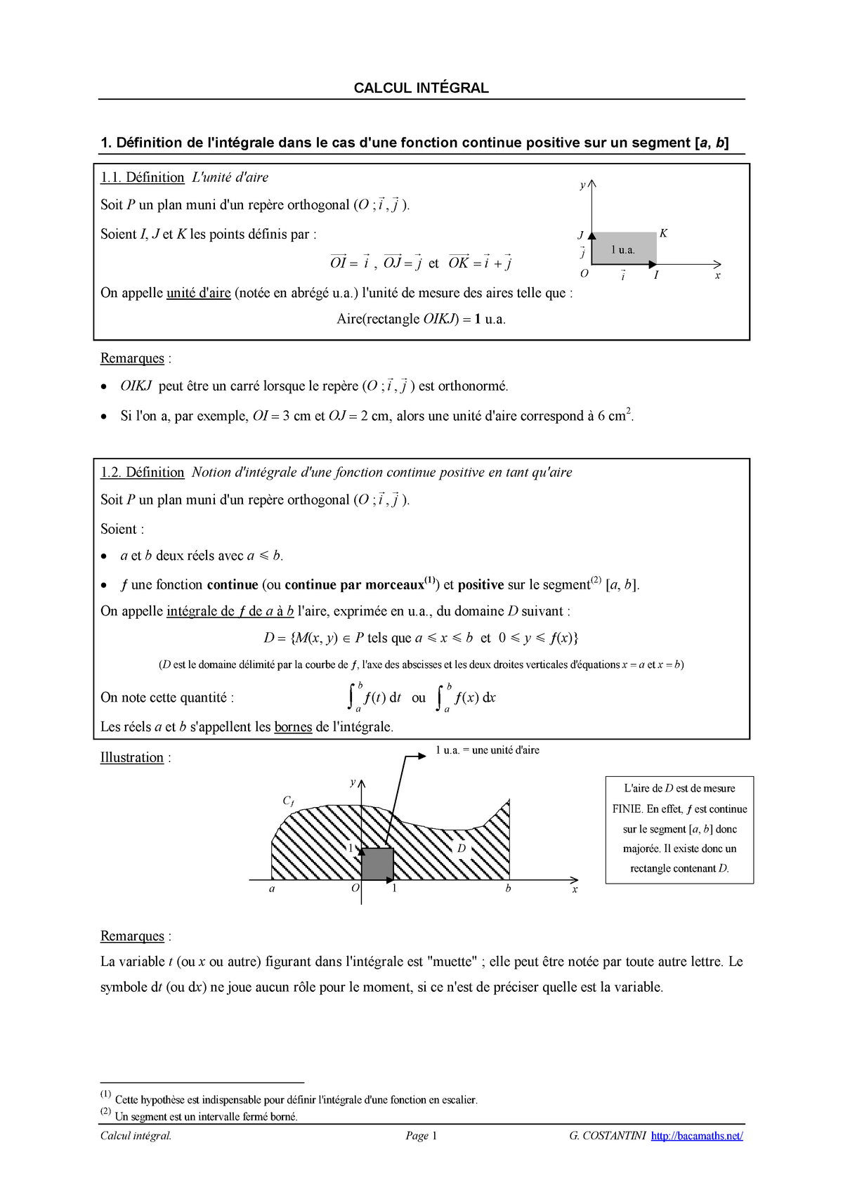 Calcul Integral Resume Mathematiques Studocu