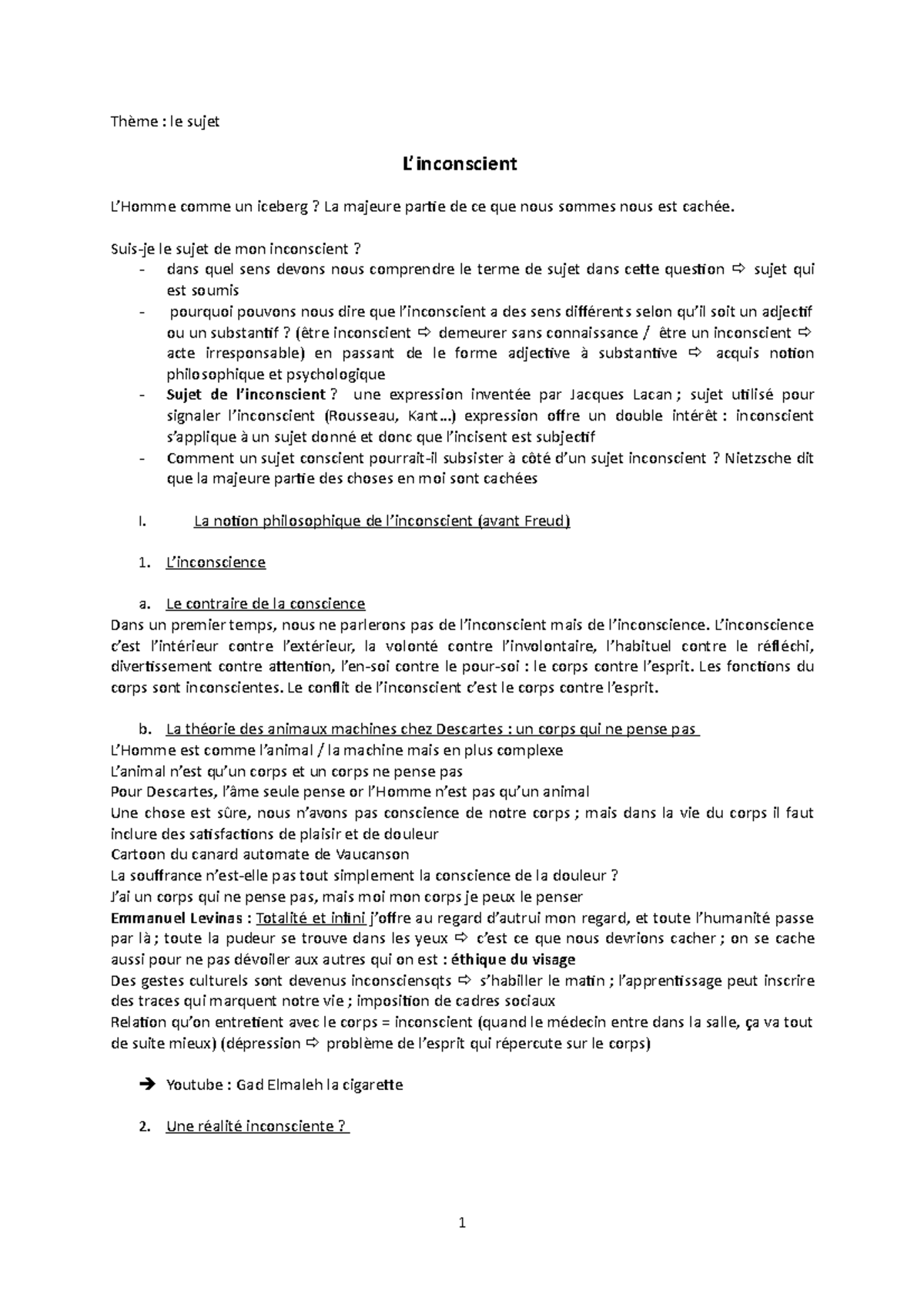 Sujet Corrigé Sur La Conscience Et Linconscient Pdf Philosophie de L'inconscient - Thème : le sujet L'inconscient L'Homme comme  un iceberg ? La majeure - Studocu