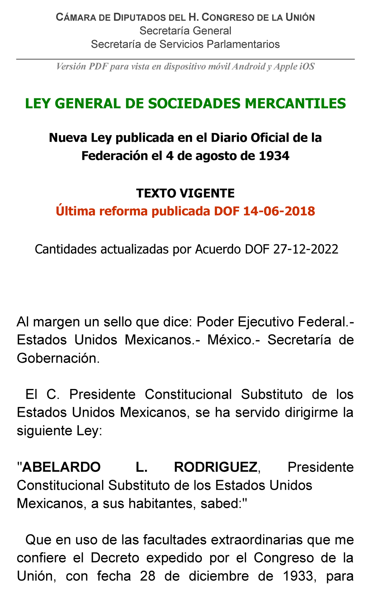 Ley General De Sociedades Mercantiles - CÁMARA DE DIPUTADOS DEL H ...