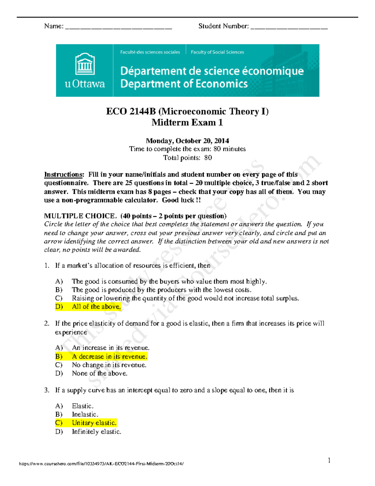 ECO2144 1st Midterm Fall 2014 Solutions Name   Thumb 1200 1553 