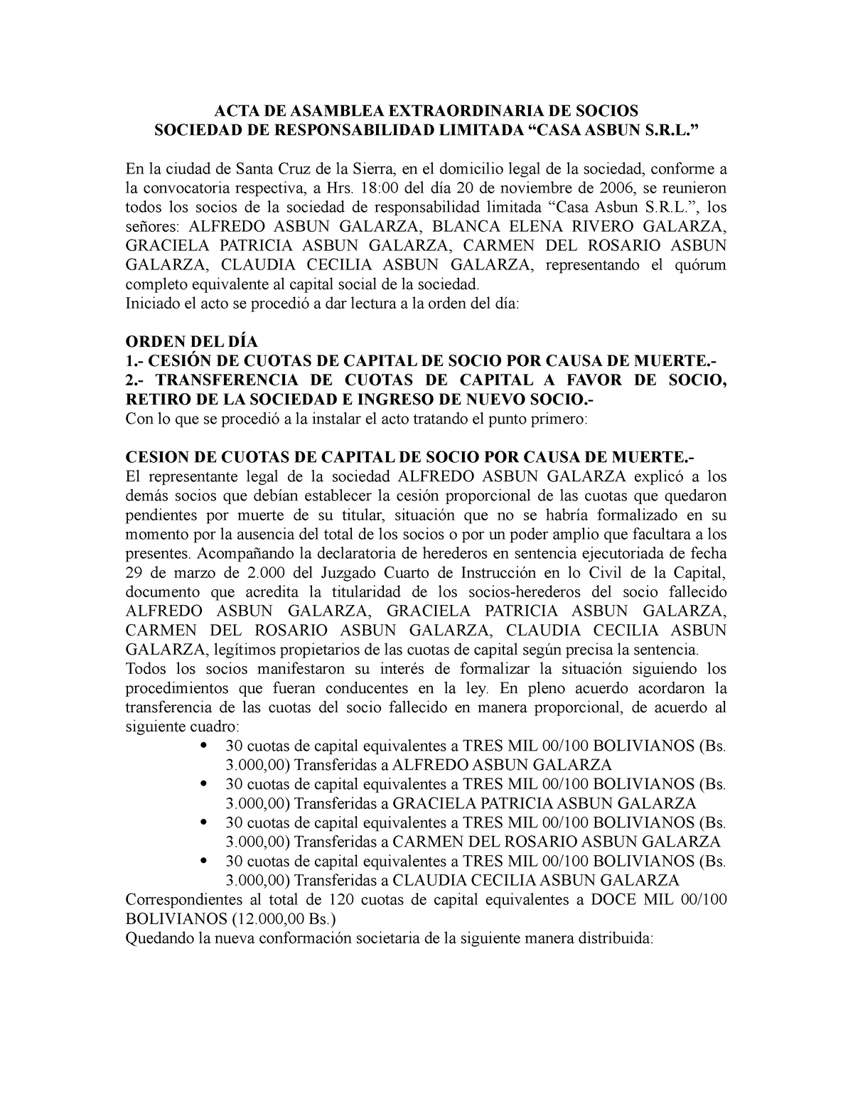 323094447 Acta De Asamblea Extraordinaria De Socios Acta De Asamblea