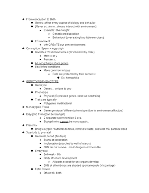 Psyc 304 notes - Psyc 304 LifeSpan Chapter 1 The science of Human ...
