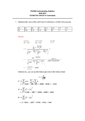 Tutorial 3 solutions final - PO2508 Understanding Statistics 2020 ...