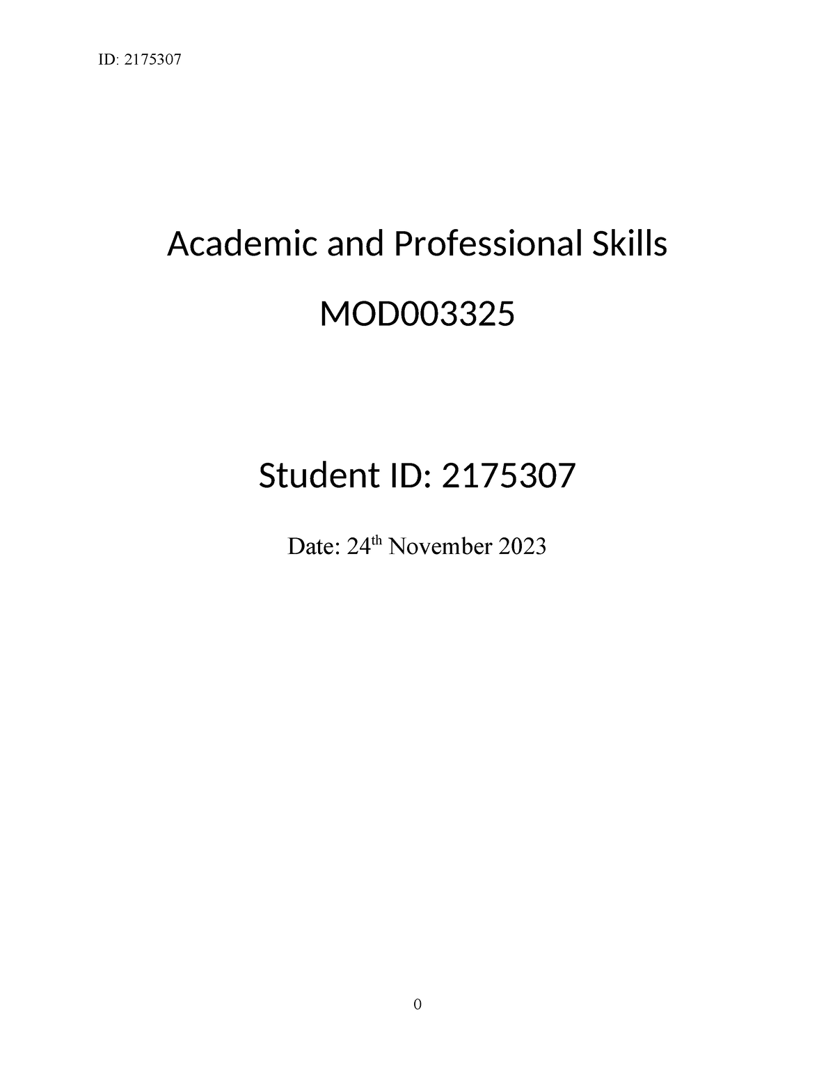 academic and professional skills assignment