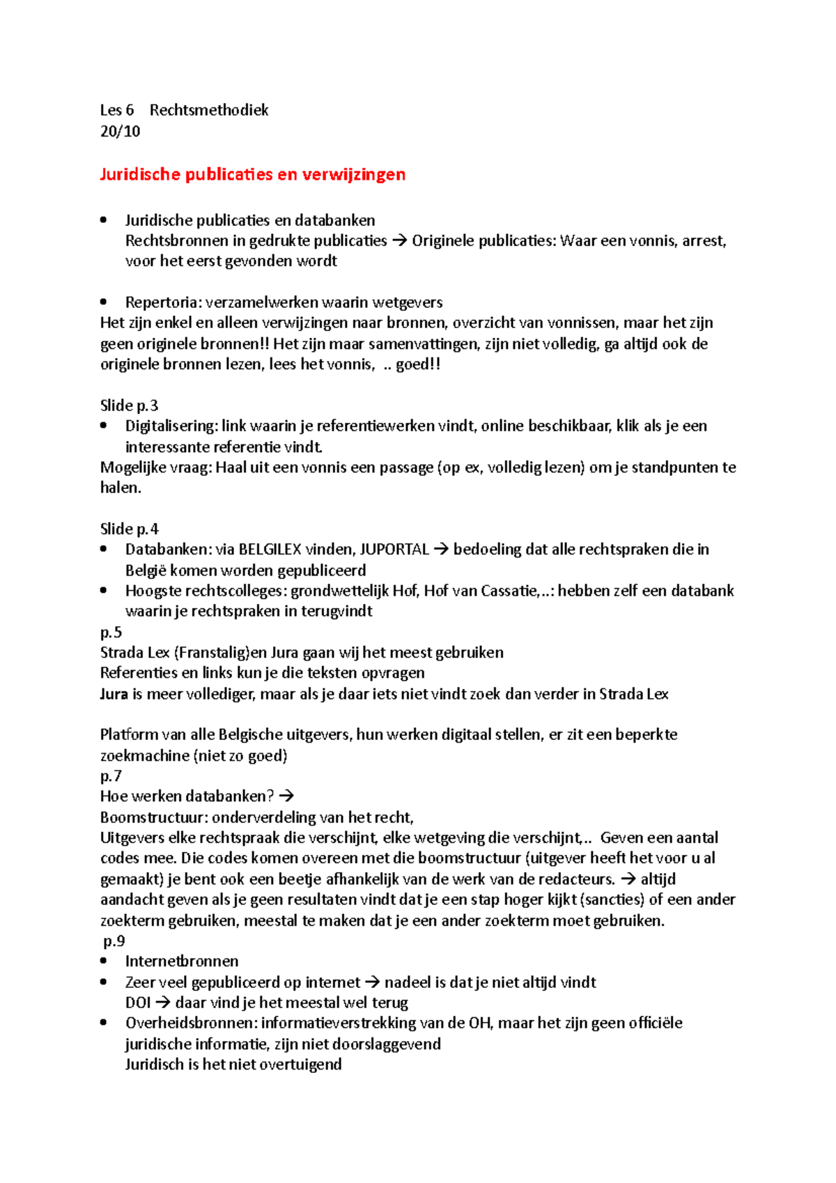 Les 6Rechtsmethodiek Verwijzingen - Les 6 Rechtsmethodiek 20 ...