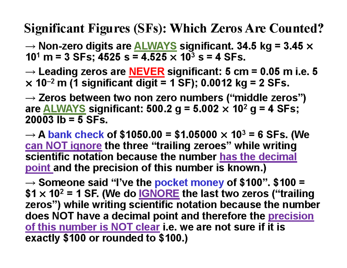 Ch 1 1 Sig Figs Which Zeros Are Counted - Significant Figures (SFs ...