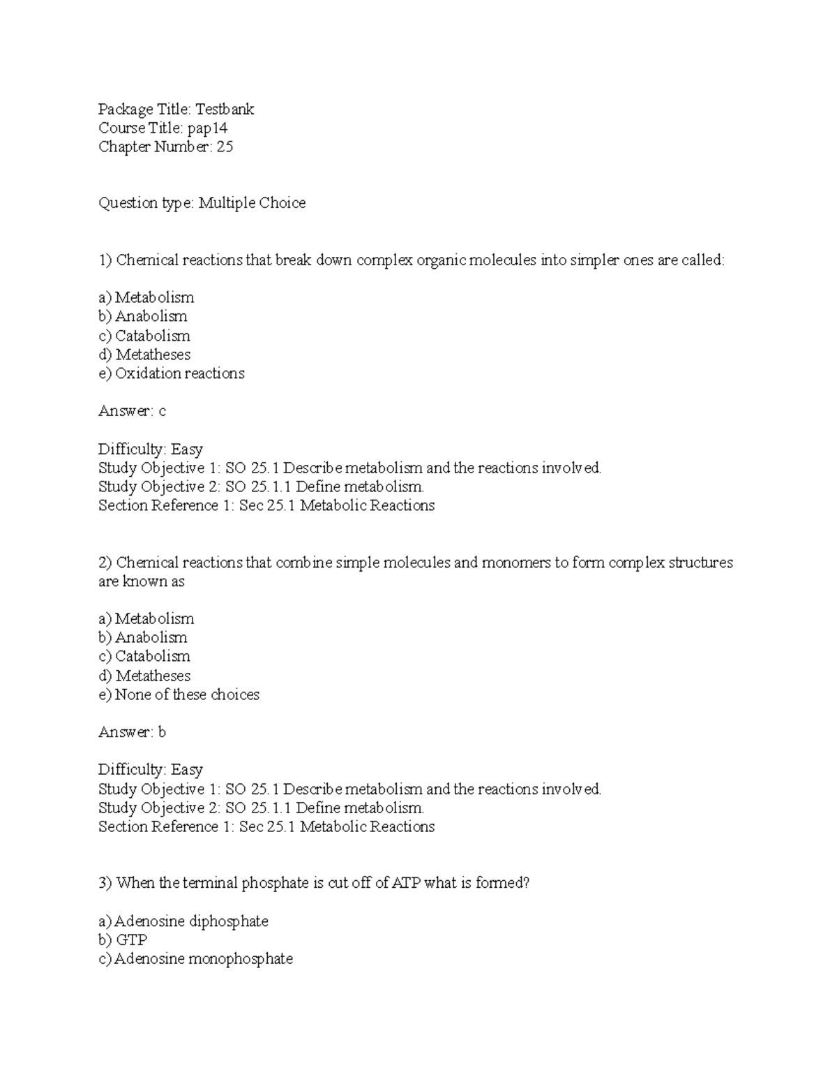 Biol 235 Unit 25 Sample Questions Package Title Testbank Course Title pap Chapter Number 25