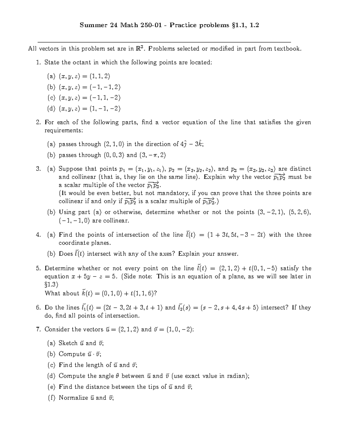 Math 250-01 Practice-problems-1 - Summer 24 Math 250-01 - Practice ...
