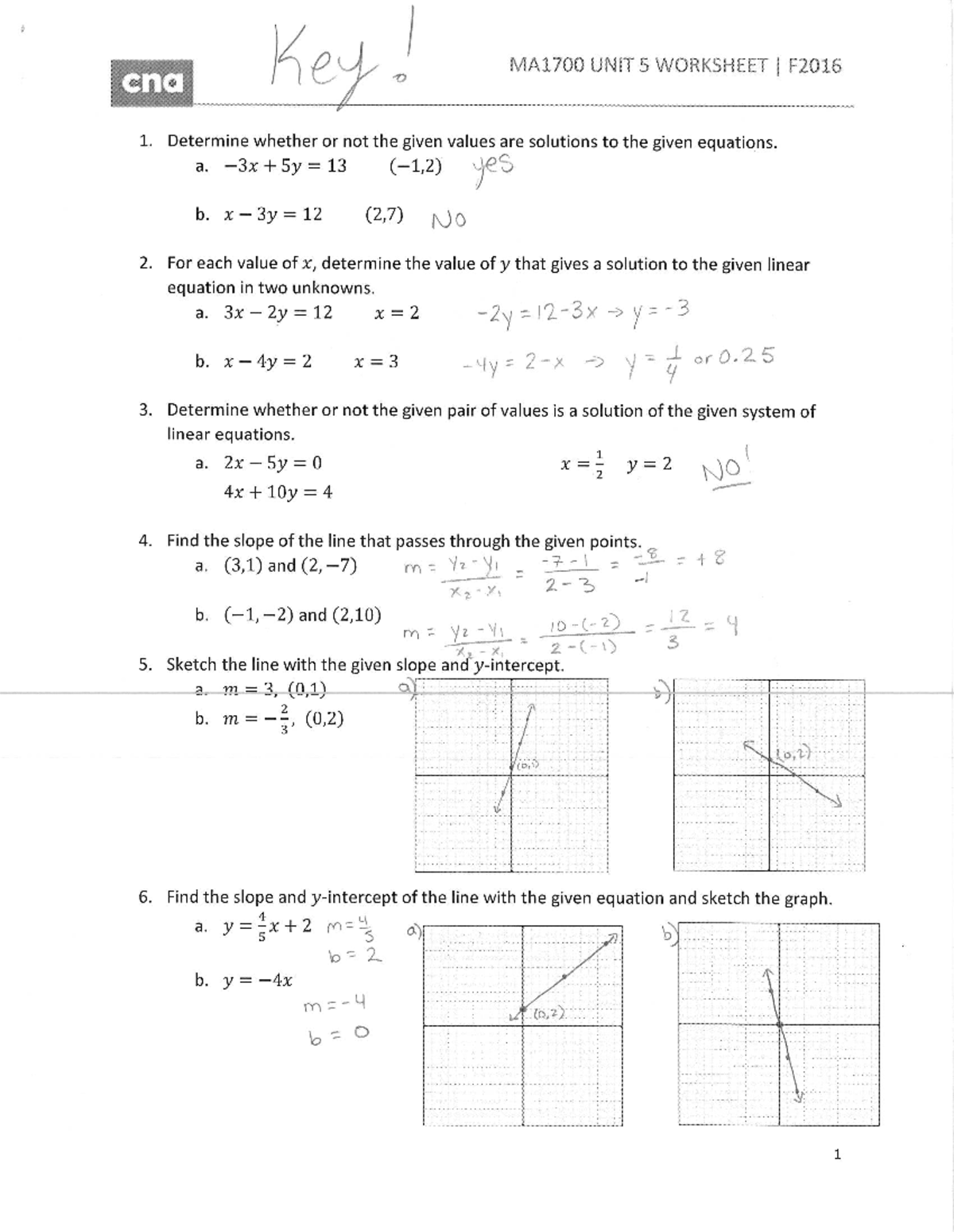 Unit 5 Worksheet Answers Fall2017 - MA1700 - Studocu