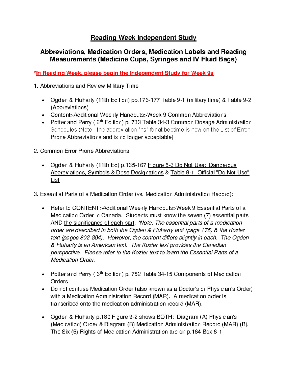 Reading Week Independent Study - Reading Week Independent Study ...