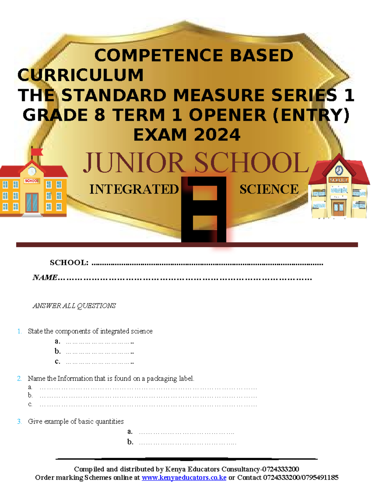 Grade 8 integrated qs - junior secondary school - COMPETENCE BASED ...