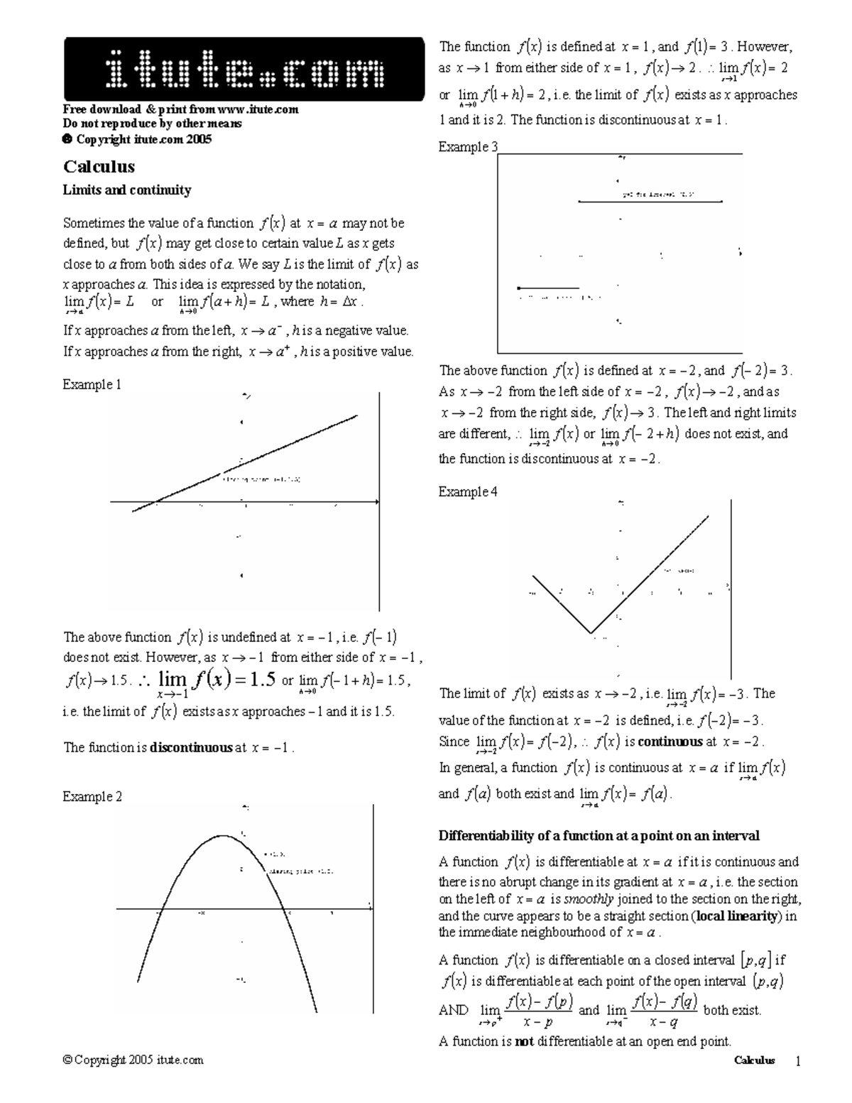 Rn calculusv 2 - Maths Calculus - Free download & print from itute Do ...