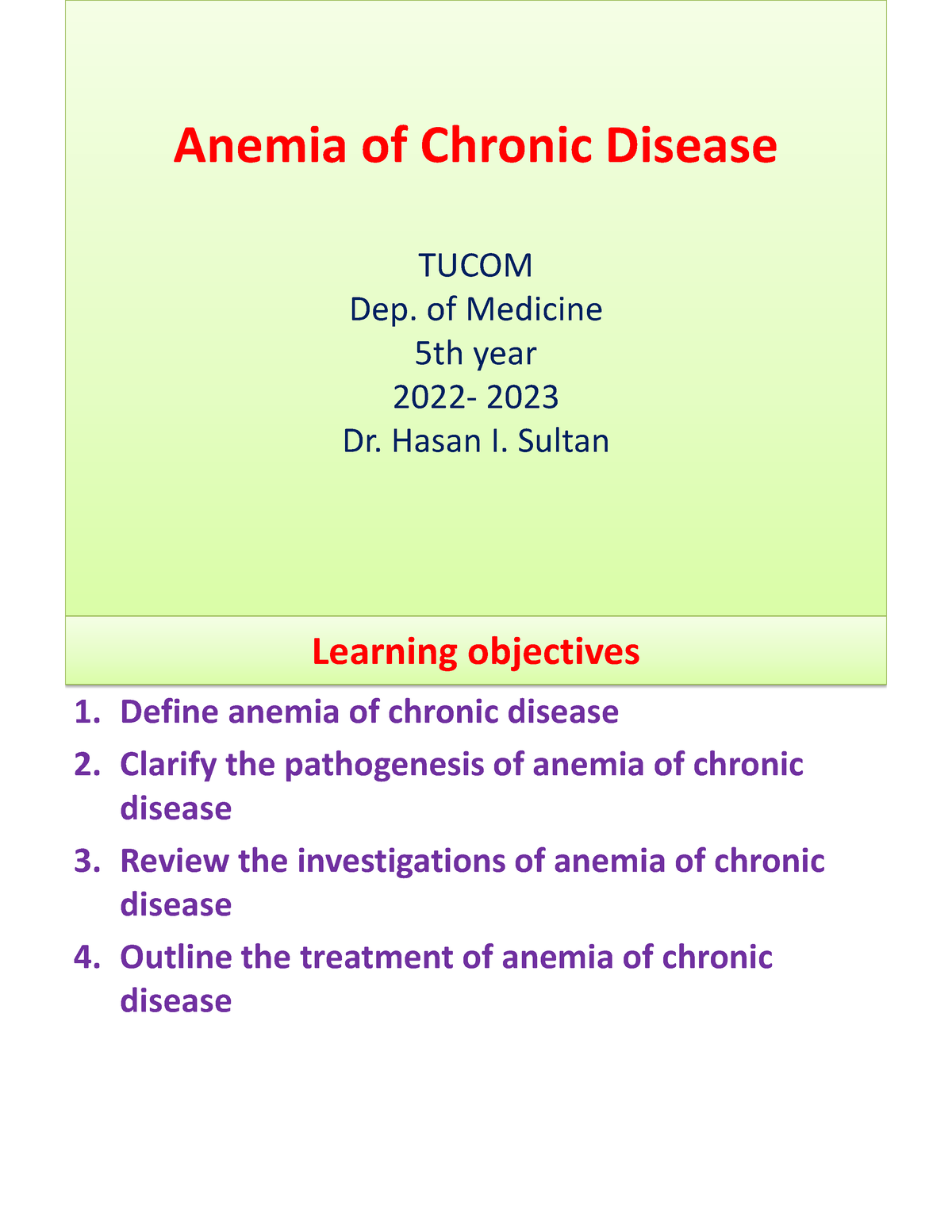 case study anemia of chronic disease