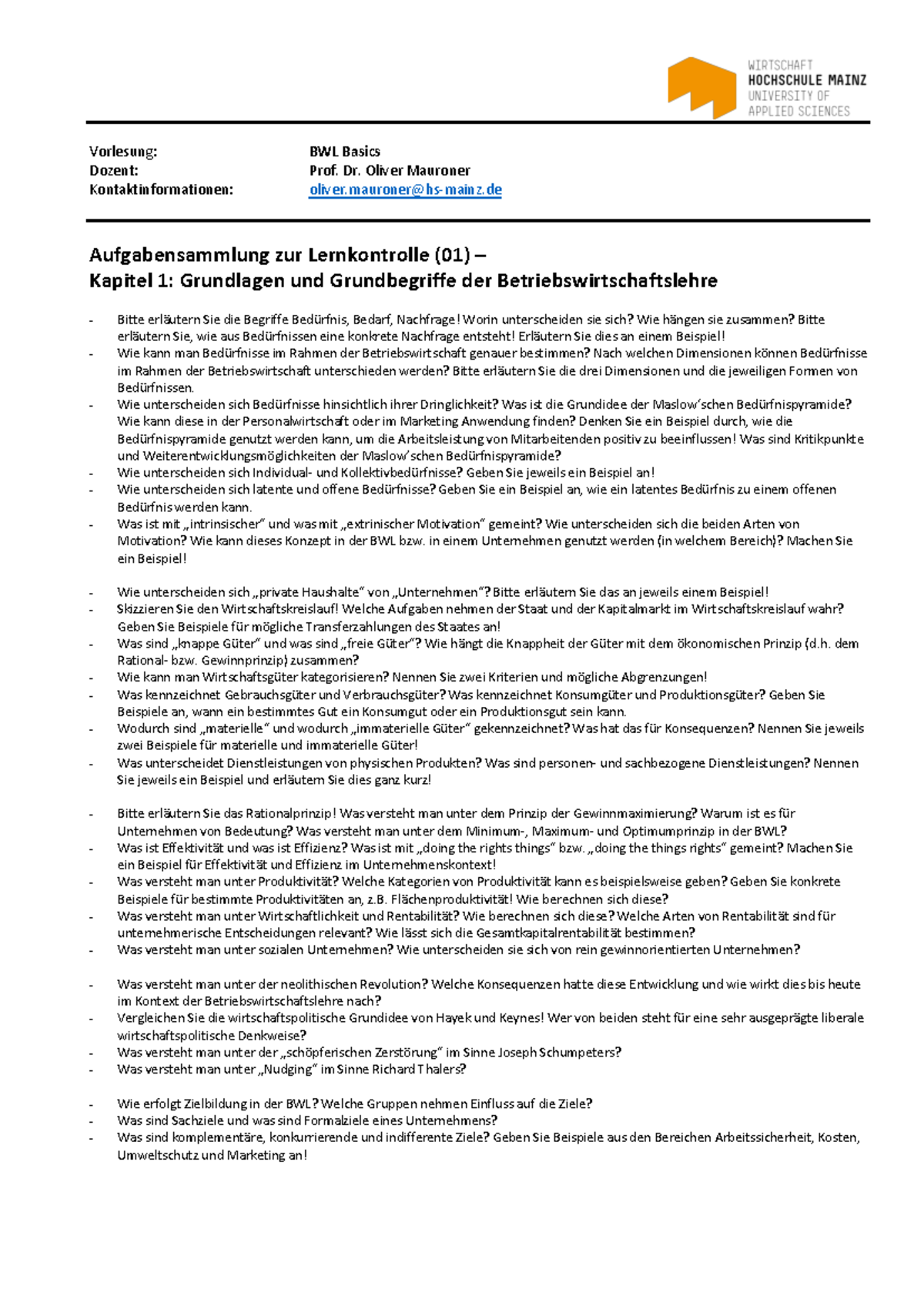 WS22-23+BWL+Basics+-+Mauroner+-+Aufgabensammlung+01 - Vorlesung: BWL ...