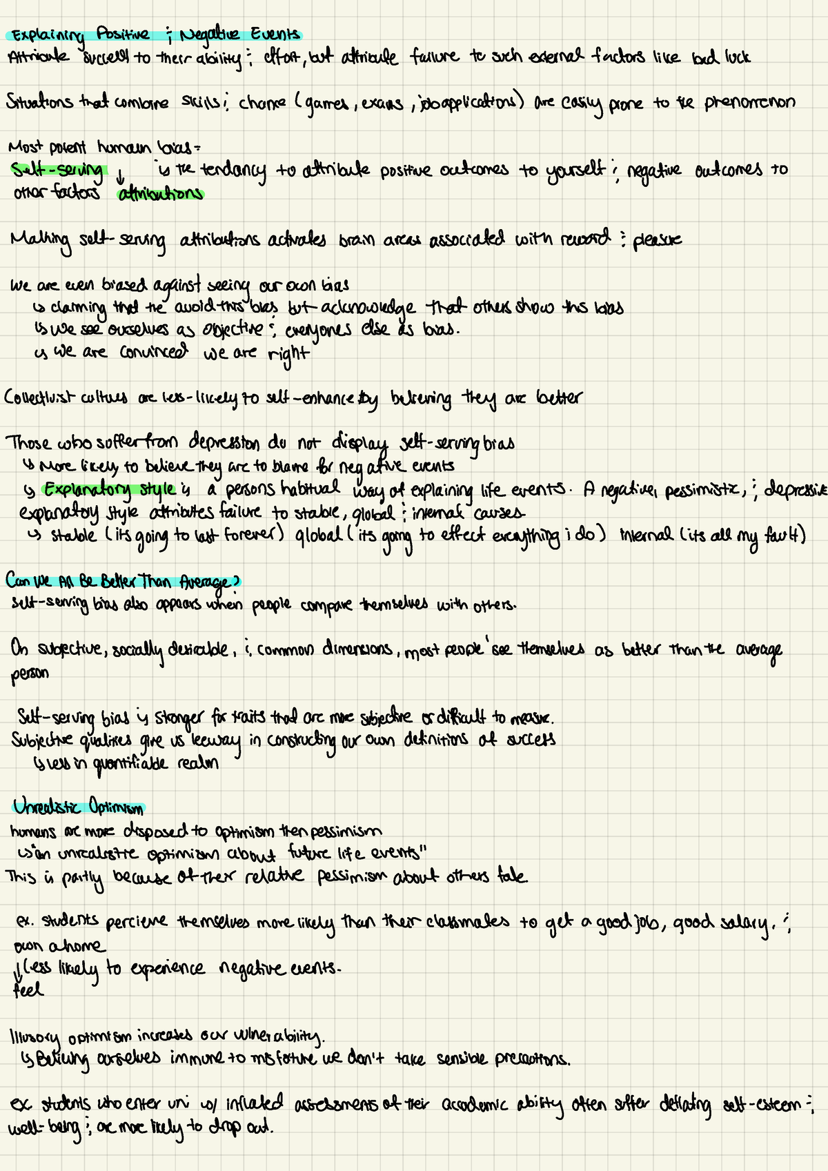 Chapter 2 notes (part 4) - Explaining Positive;Negative Events ...