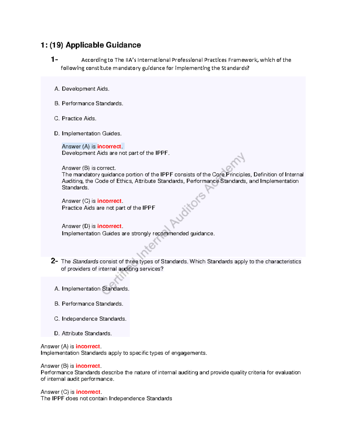 Unit-1 - hey - 1: (19) Applicable Guidance 1- According to The IIA’s ...