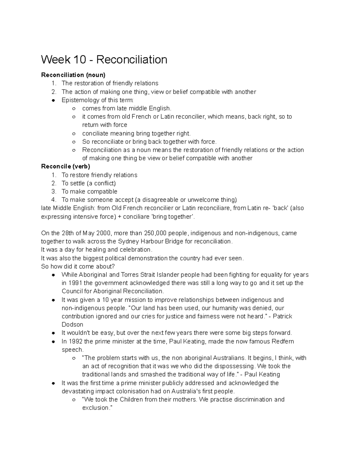 ABST week 10 - lecture notes - Week 10 - Reconciliation Reconciliation ...