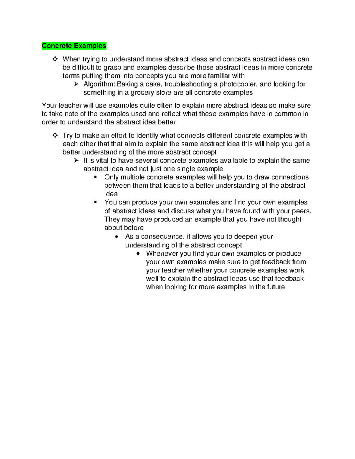 Six strategies for effecctive learning - Concrete Examples - Concrete ...