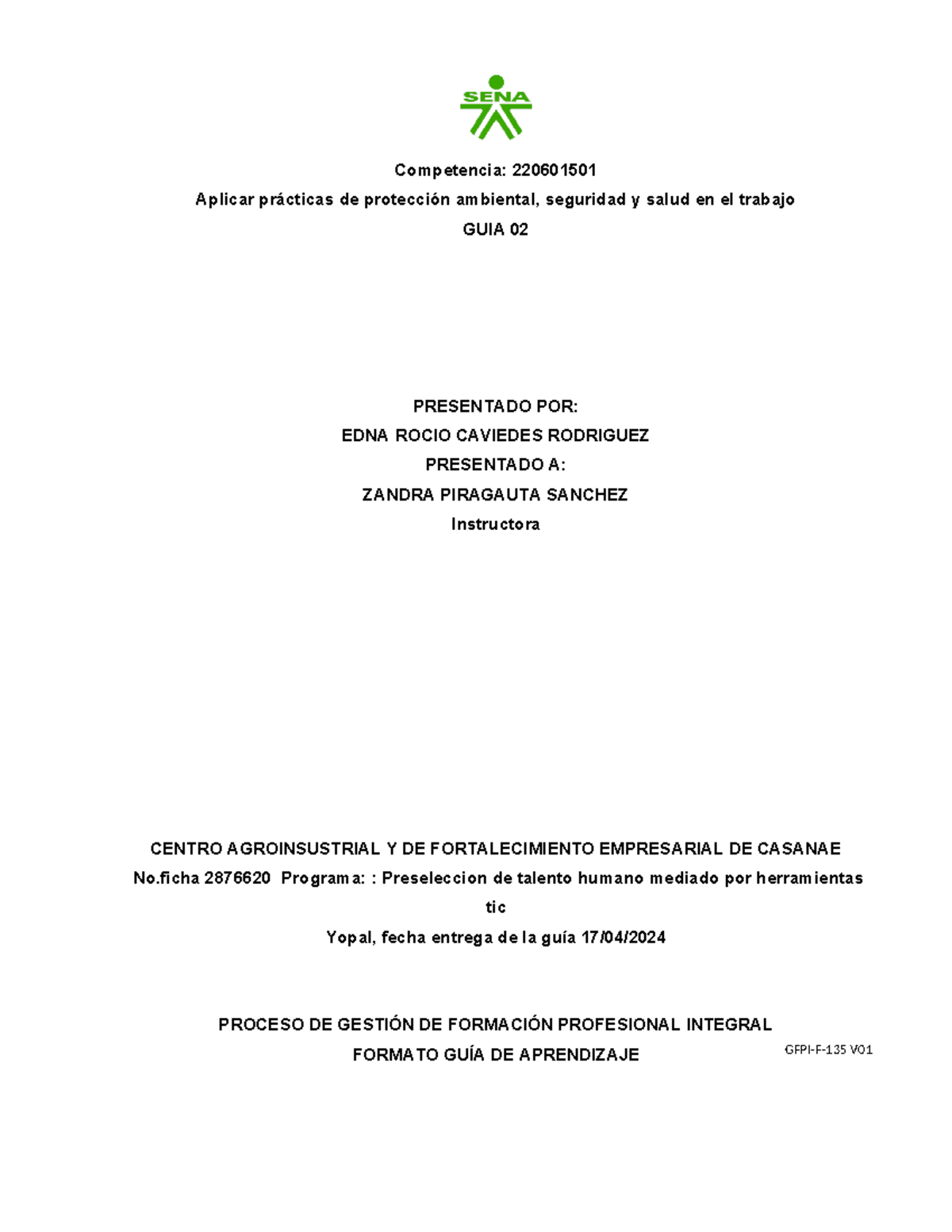 GFPI-F 135 GUÍA DE Aprendizaje # 2 - GFPI-F-135 V Competencia ...