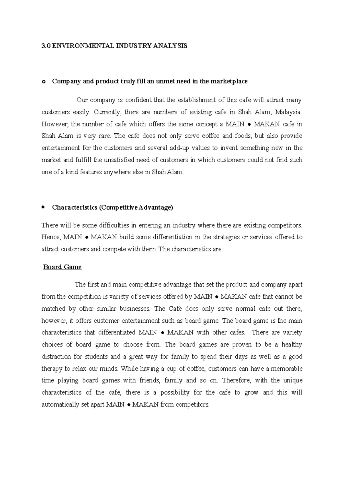 environmental analysis in case study