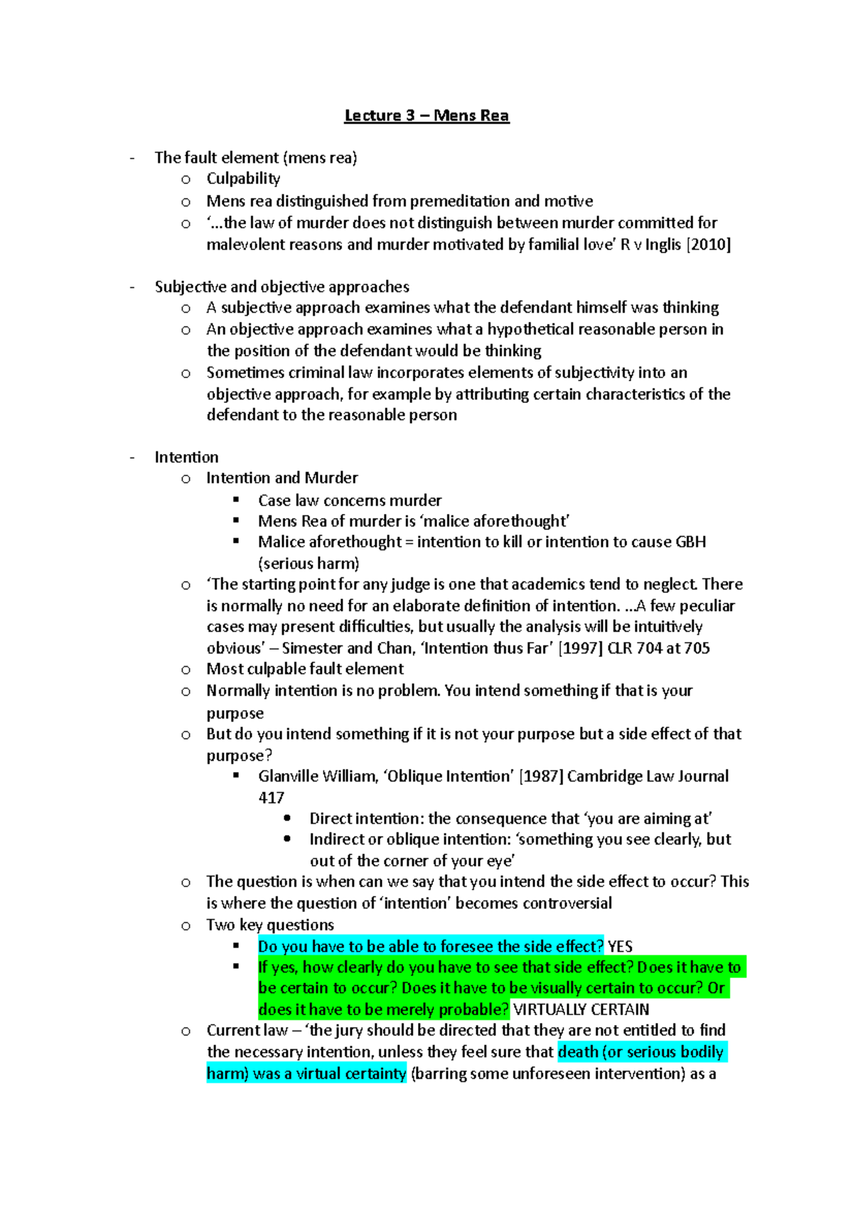 lecture-3-mens-rea-lecture-3-mens-rea-the-fault-element-mens-rea