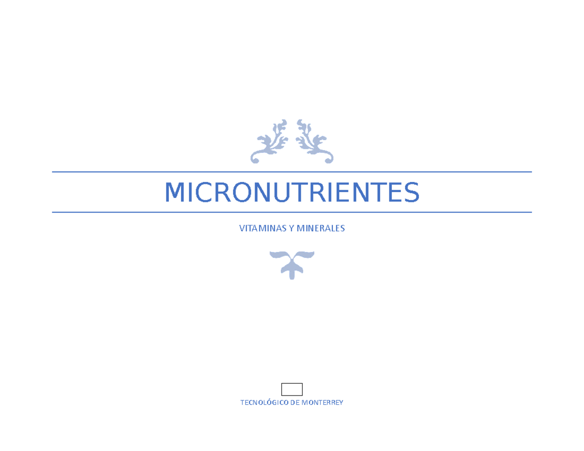 Tablas Micros Tabla De Micronutrientes Vitaminas Y Minerales