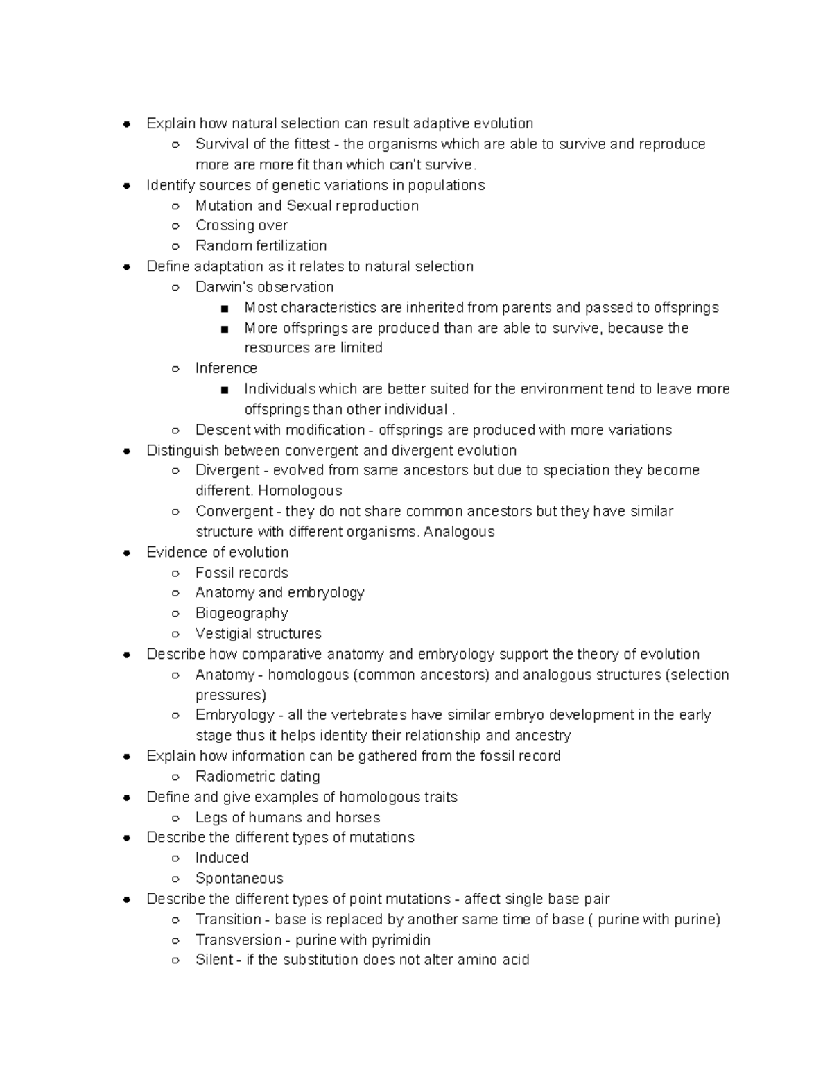 Bio final - Explain how natural selection can result adaptive evolution ...