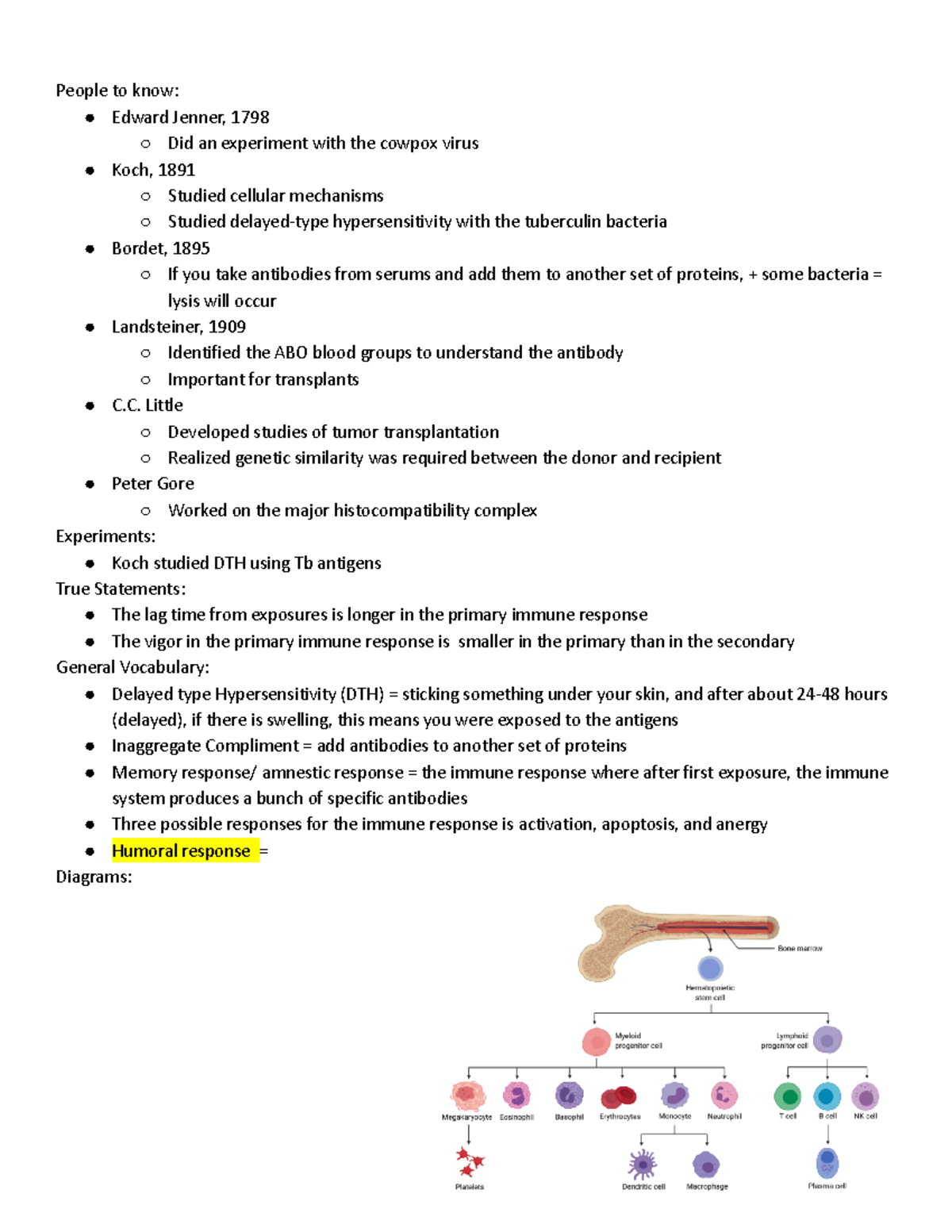 Immunology Exam 1 - Goes over important vocabulary from the first ...