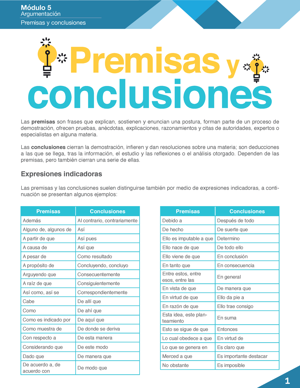 M05 S1 Premisas Y Conclusiones Pdf G23 Argumentación Premisas Y Conclusiones Premisas 9262