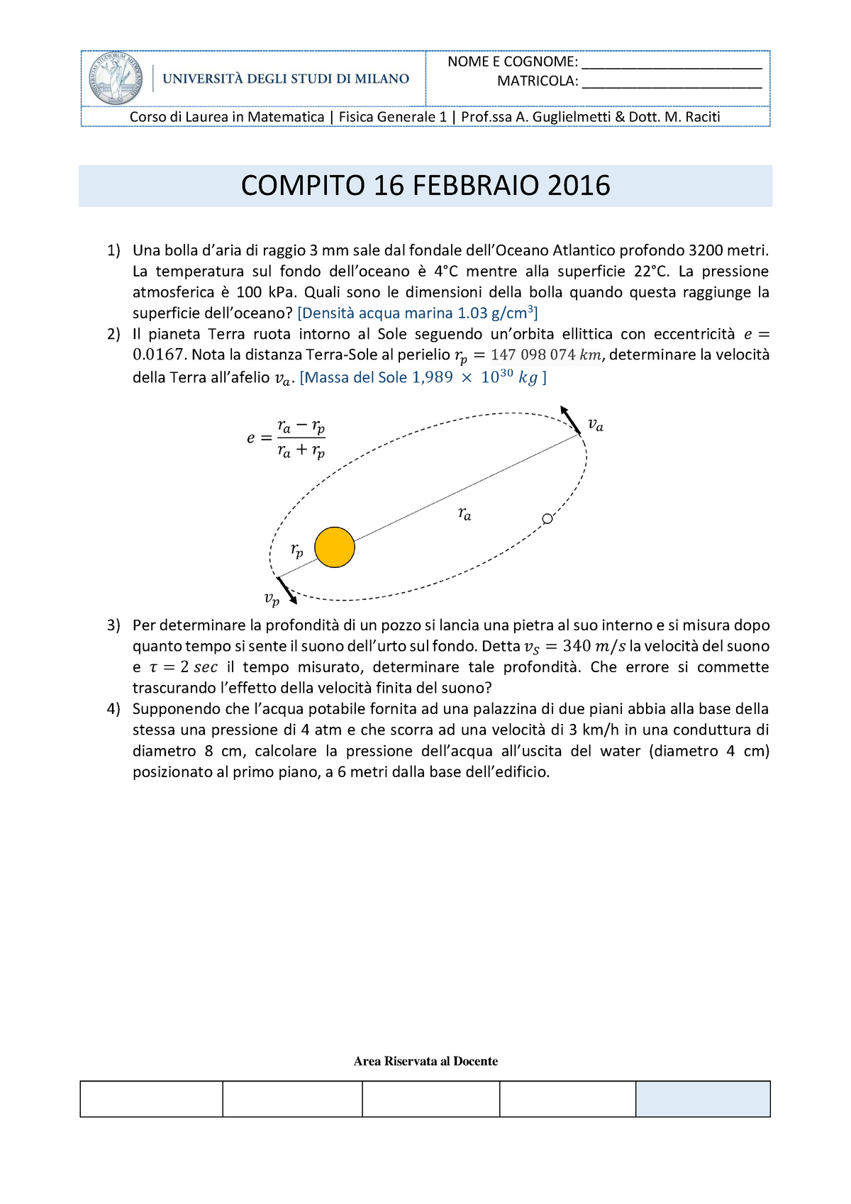 2_Esercizio Da Prove D'esame Con Svolgimento Completo Fisica 1 ...