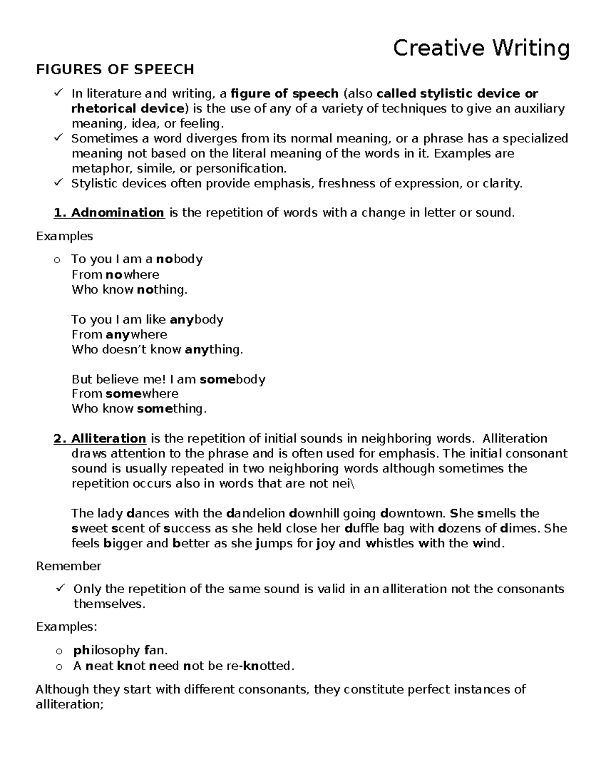 Figures of Speech - FIGURES OF SPEECH In literature and writing, a ...