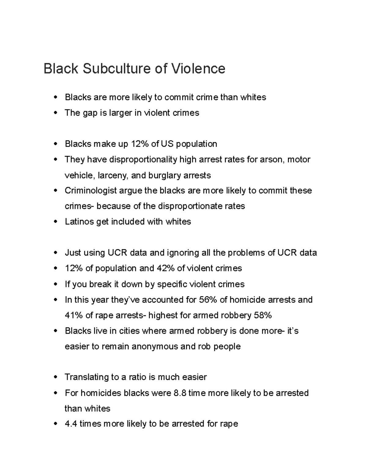 what is the subculture of violence thesis