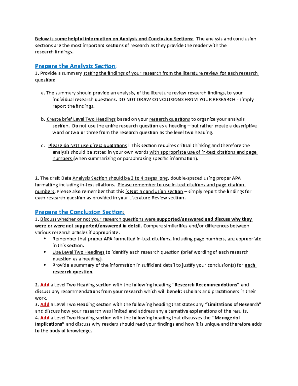 Analysis And Conclusion Sections Structure Below Is Some Helpful 