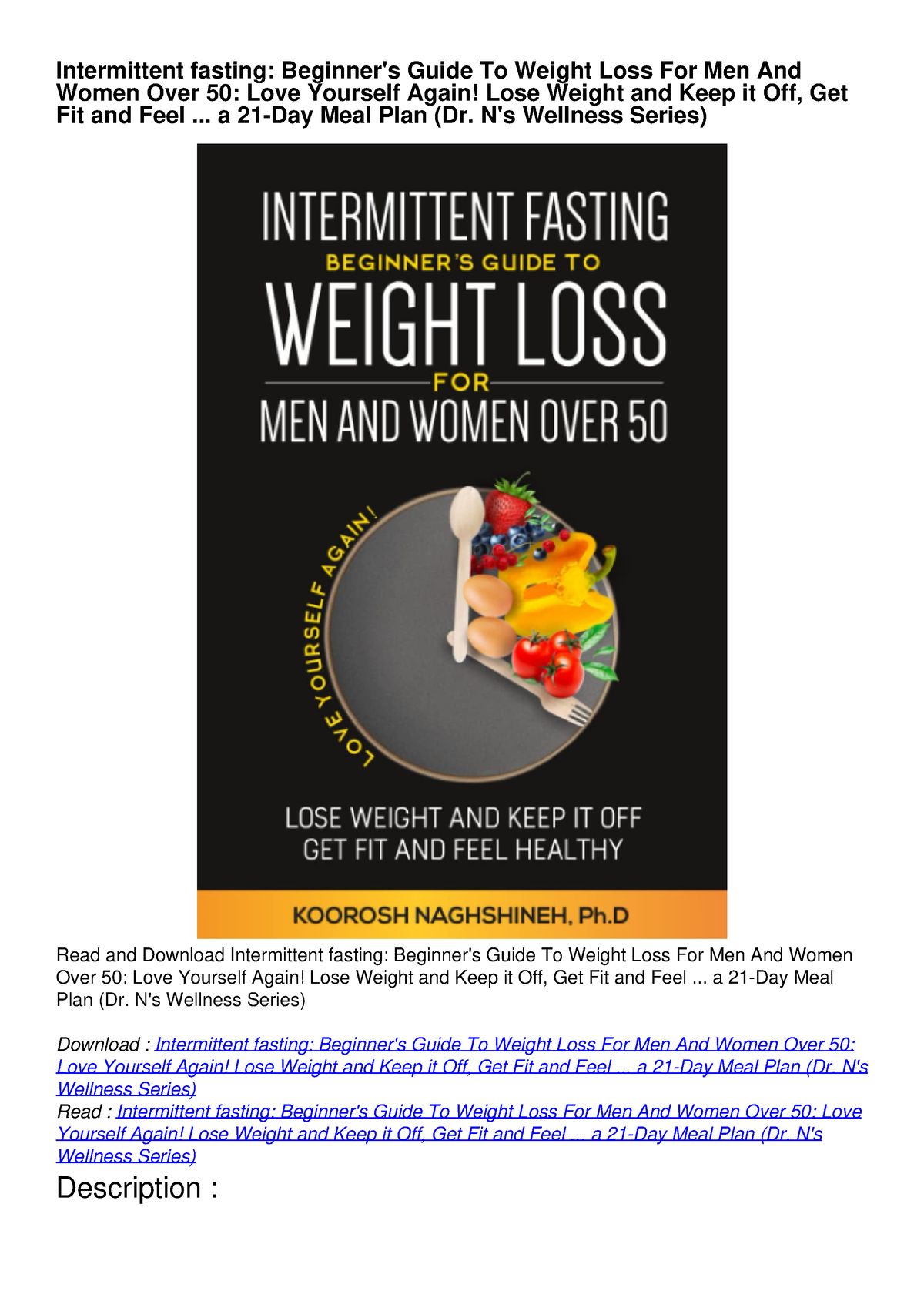 EPUB/PDF Intermittent Fasting: Beginner's Guide To Weight Loss For Men ...