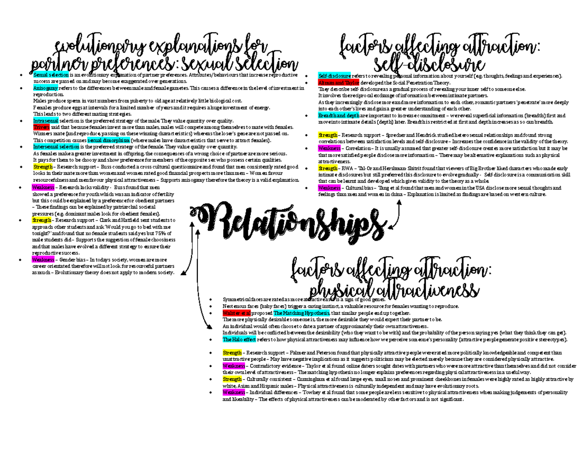 Relationships - School of Psychology and Neuroscience - evolutionary ...