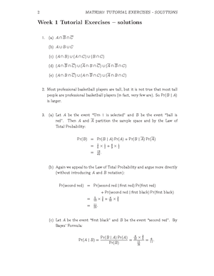 Chapter 1 - MATH2801: Theory of Statistics Term 2, 2019 These lecture ...