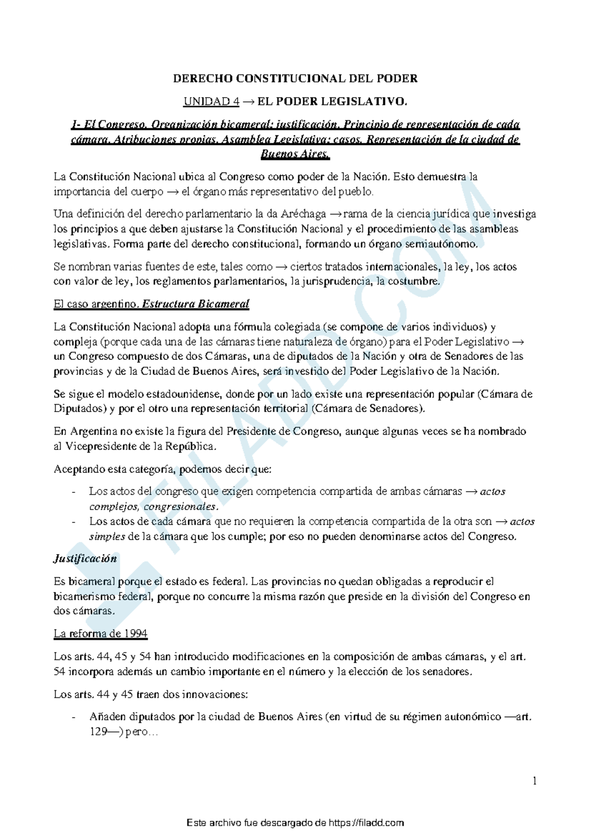 Unidad 4 - Constitucional - 1 DERECHO CONSTITUCIONAL DEL PODER UNIDAD 4 ...