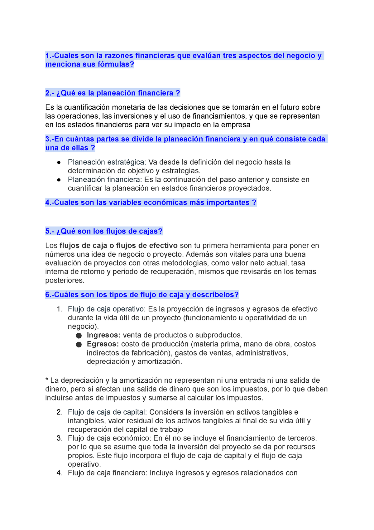 Preguntas Admin Financiera - 1.-Cuales Son La Razones Financieras Que ...