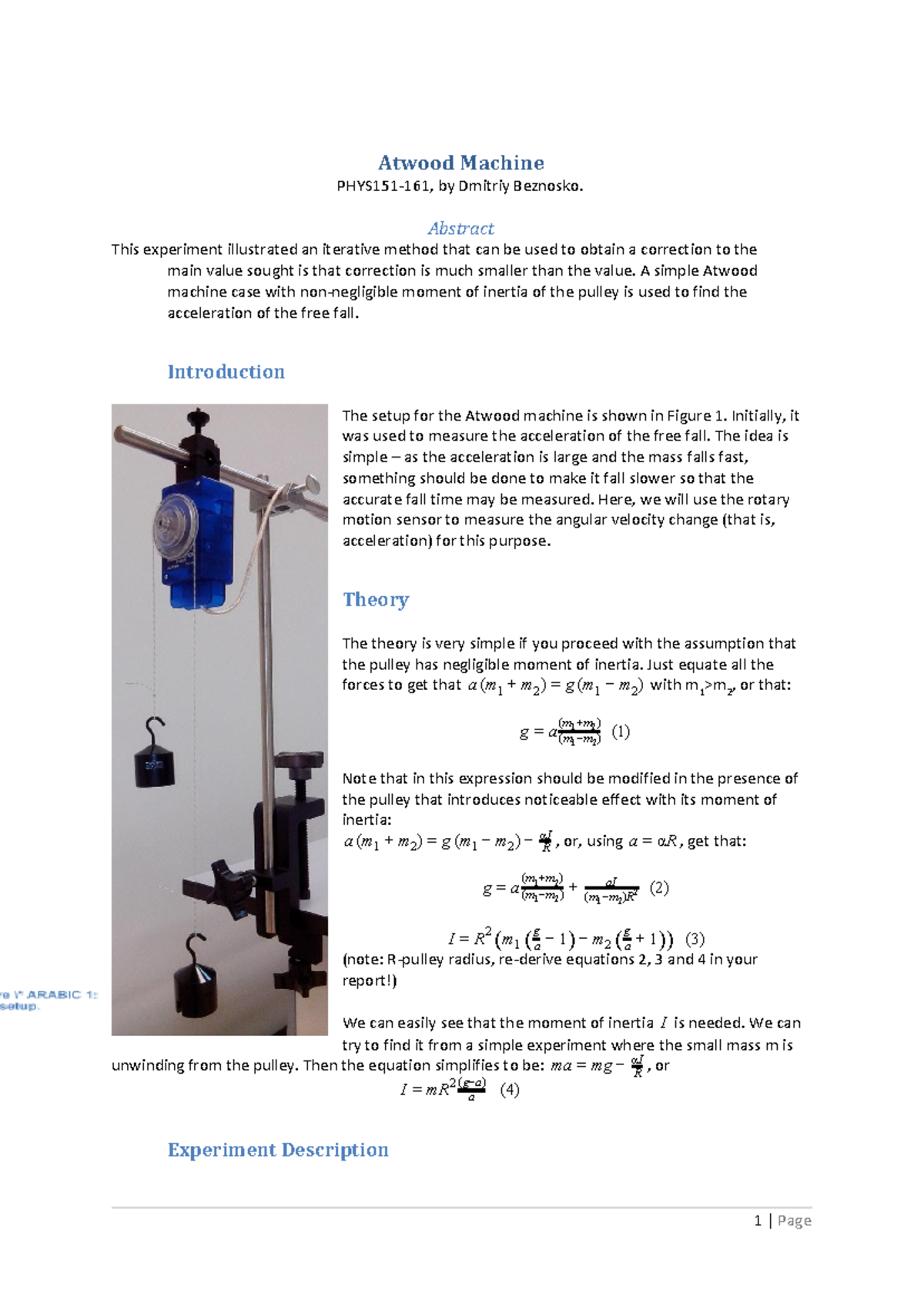 5-Atwood Machine - Laboratory Work - Physics For Scientists Snd ...