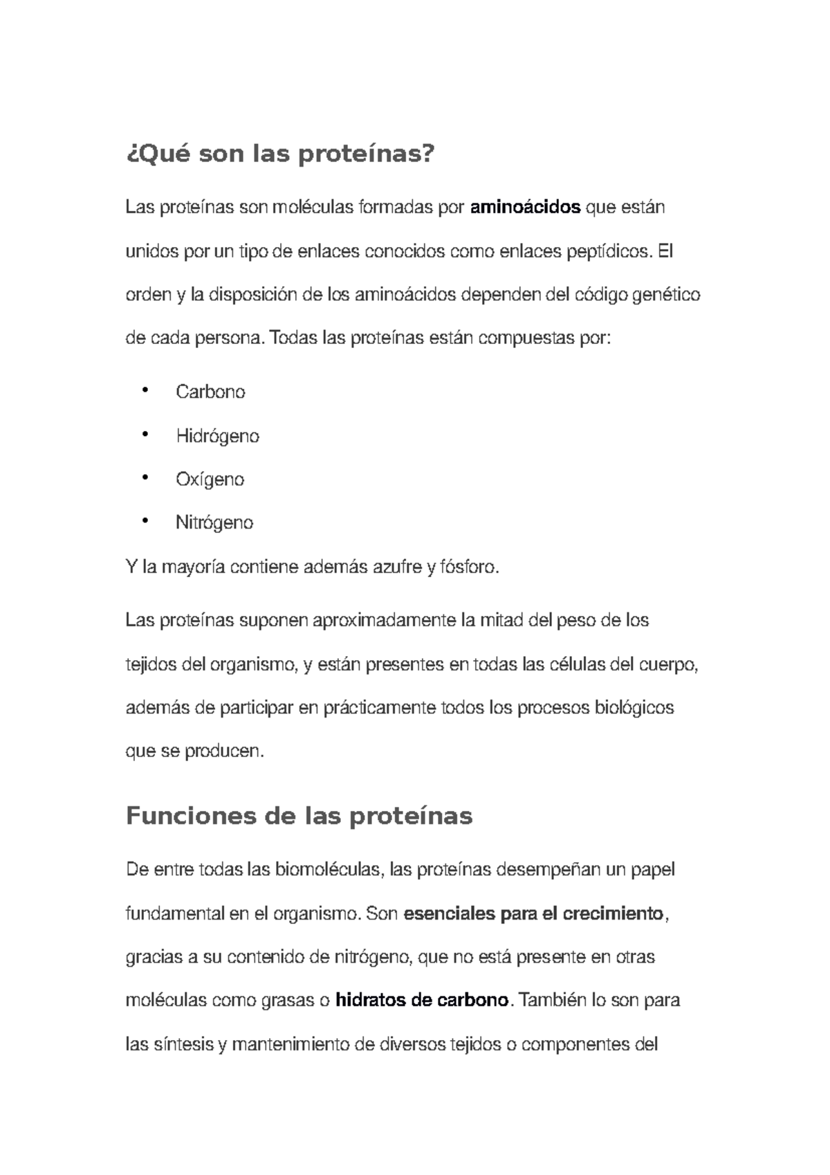 Las Proteinaas 11 Qu Son Las Prote Nas Las Prote Nas Son Mol Culas Formadas Por Amino Cidos Que Est Unidos Por Un Tipo De Enlaces Conocidos Como Enlaces Pept Studocu