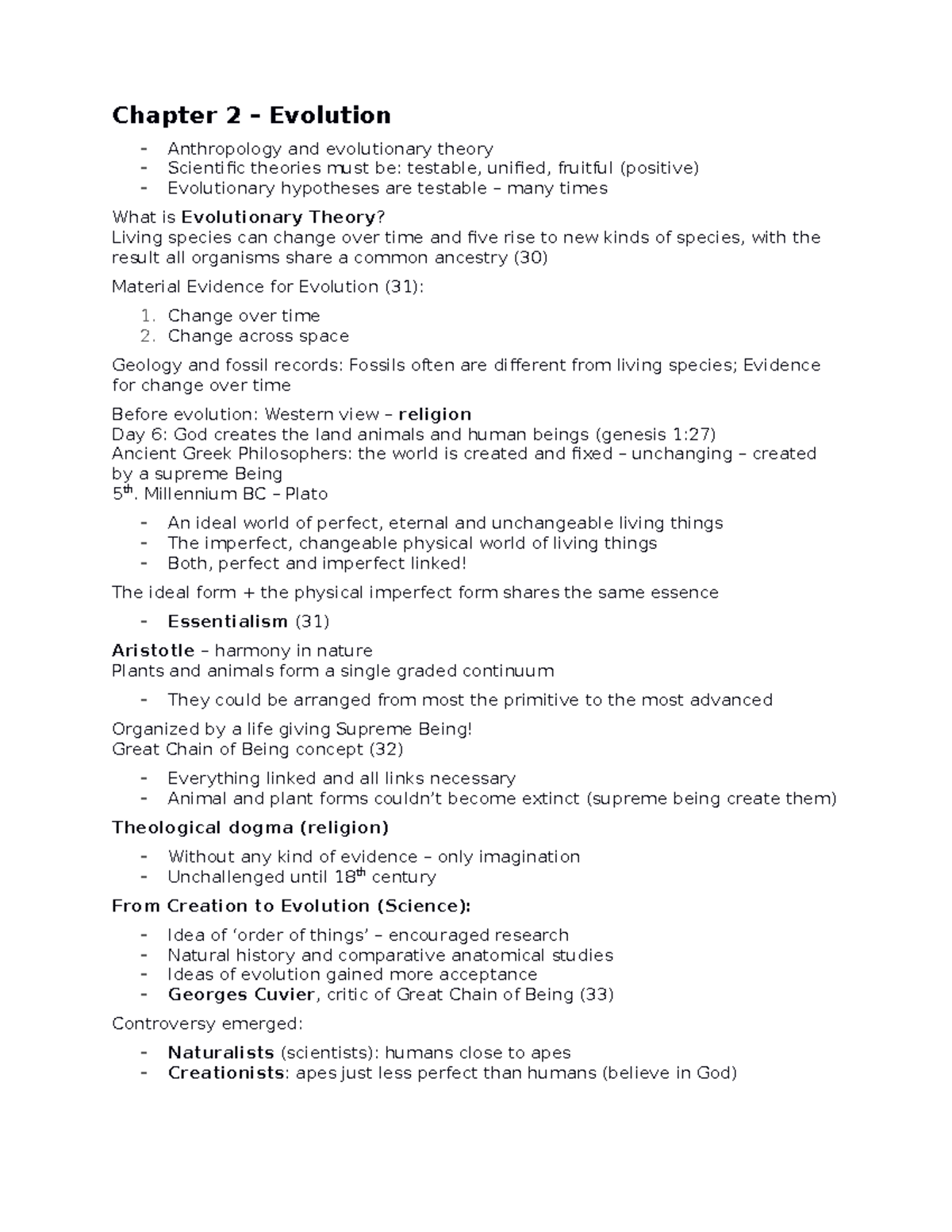 Chapter 2 – Evolution - Chapter 2 – Evolution Anthropology And ...