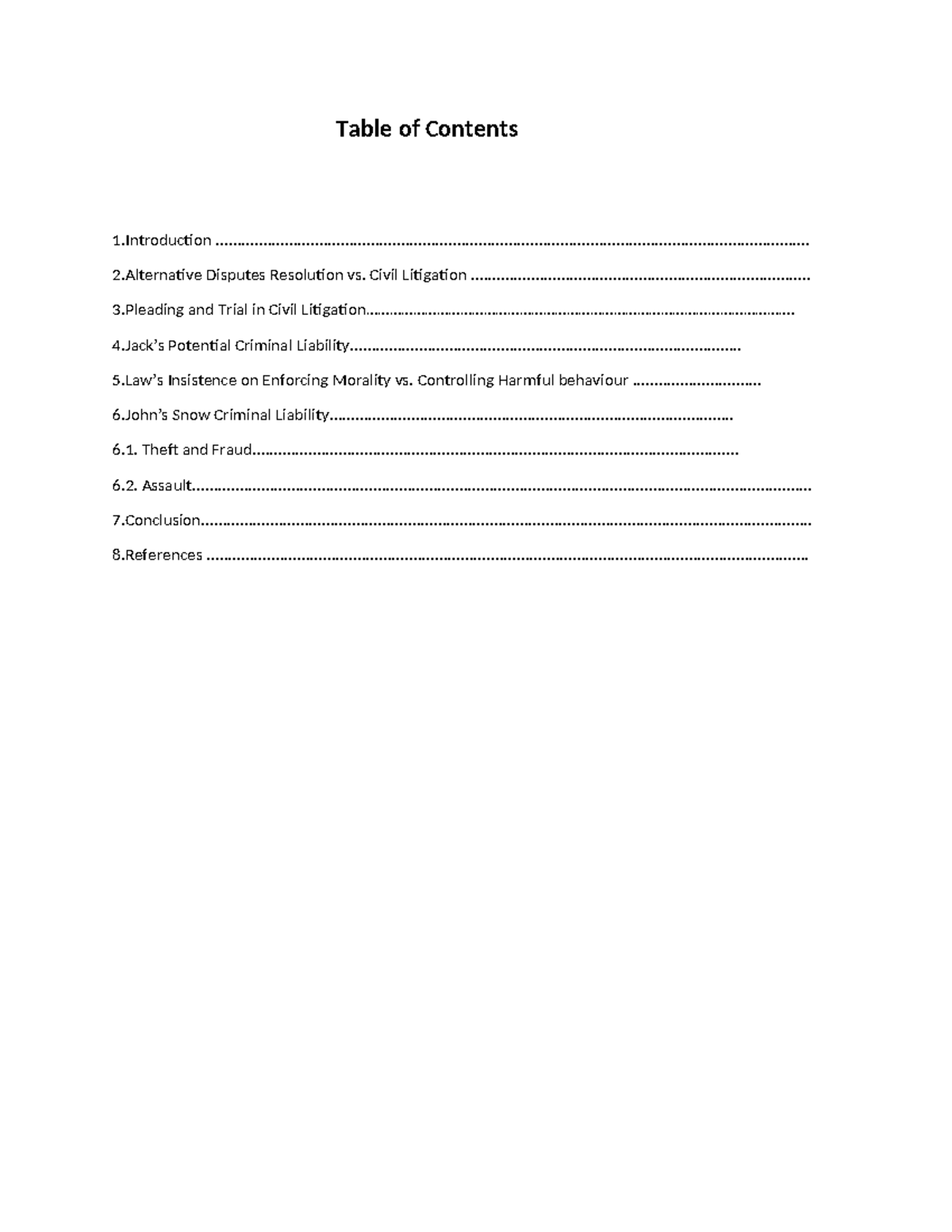 Legalp - Table of Contents 1 - Studocu