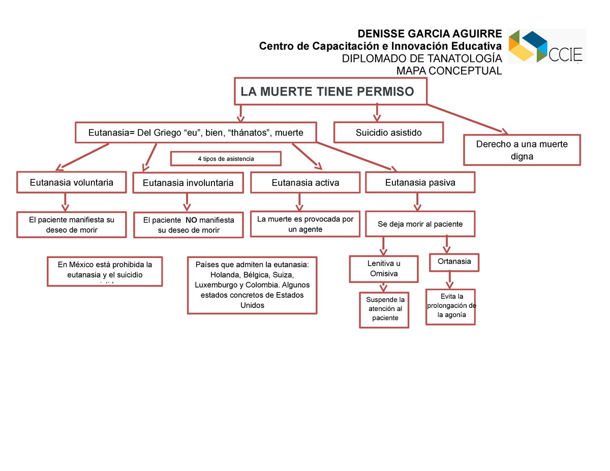 Mapa conceptual sobre la relevancia de la eutanasia - DENISSE GARCIA  AGUIRRE Centro de Capacitación - Studocu