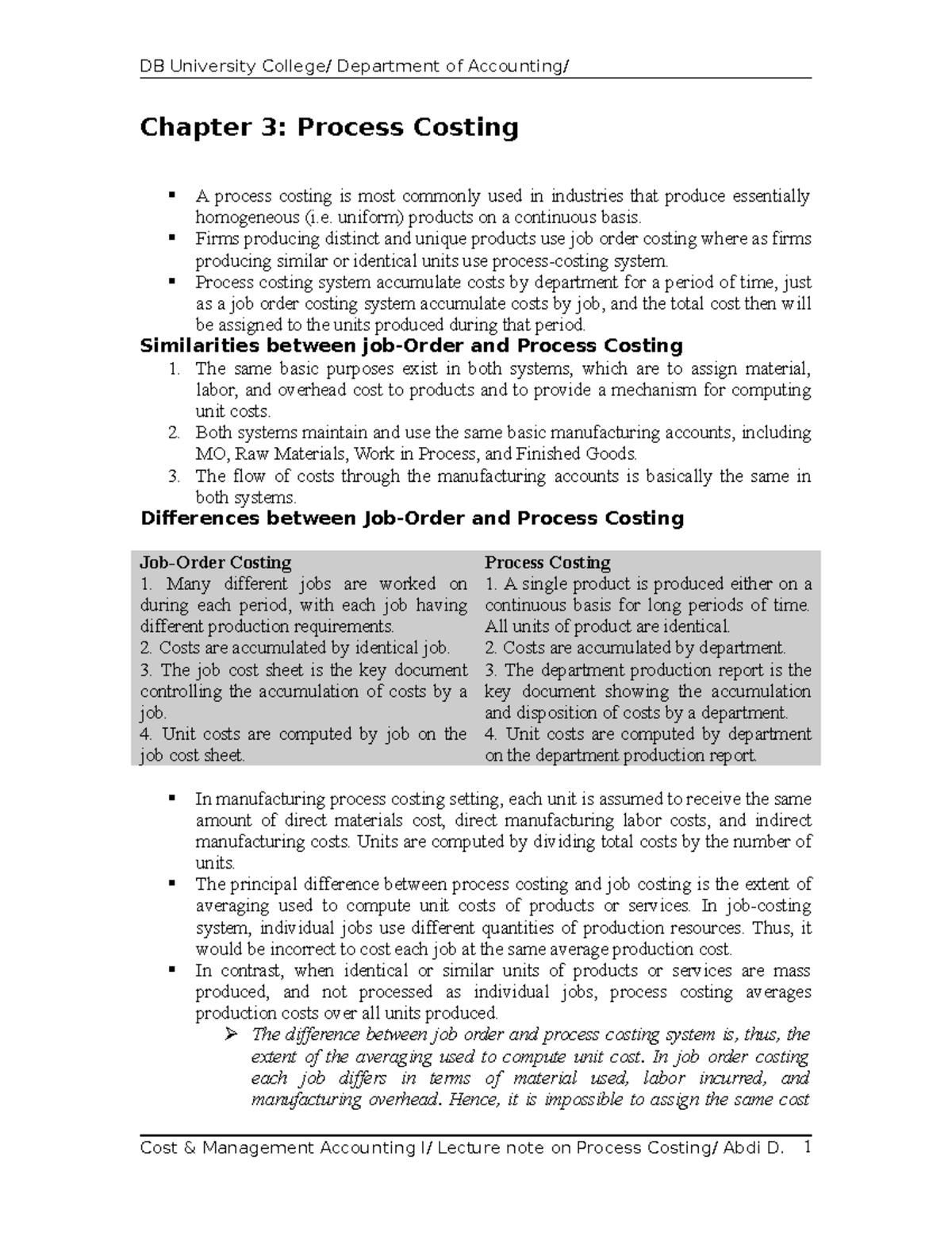 Chapter 3 .doc Process Costing - Financial accounting - Studocu