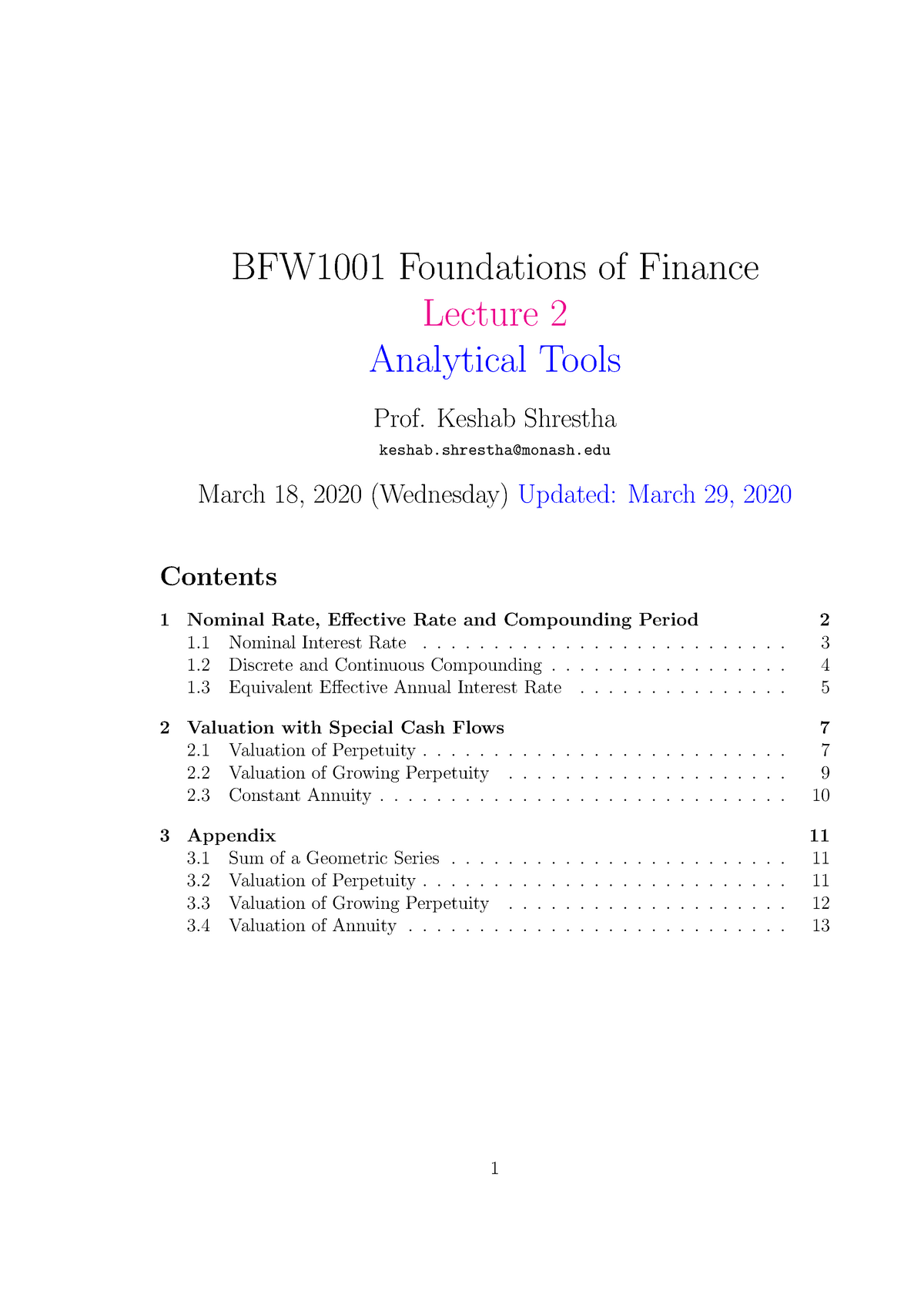 Lec2B BFW1001 V11H - Lecture 2, Sem 1 2020 - BFW1001 Foundations Of ...