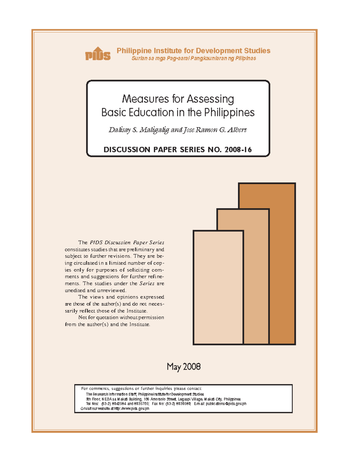 Measures for Assessing Basic Education in the Philippines 1 - For ...
