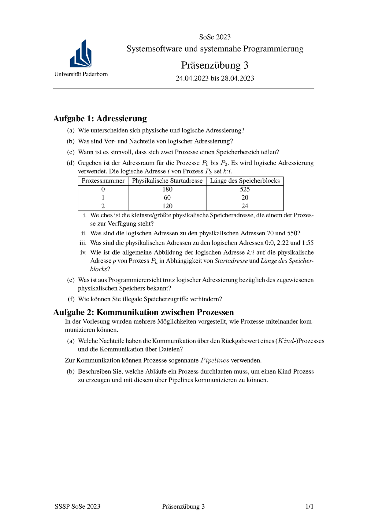 PU 3 - Sommersemester - Universit ̈at Paderborn SoSe 2023 ...