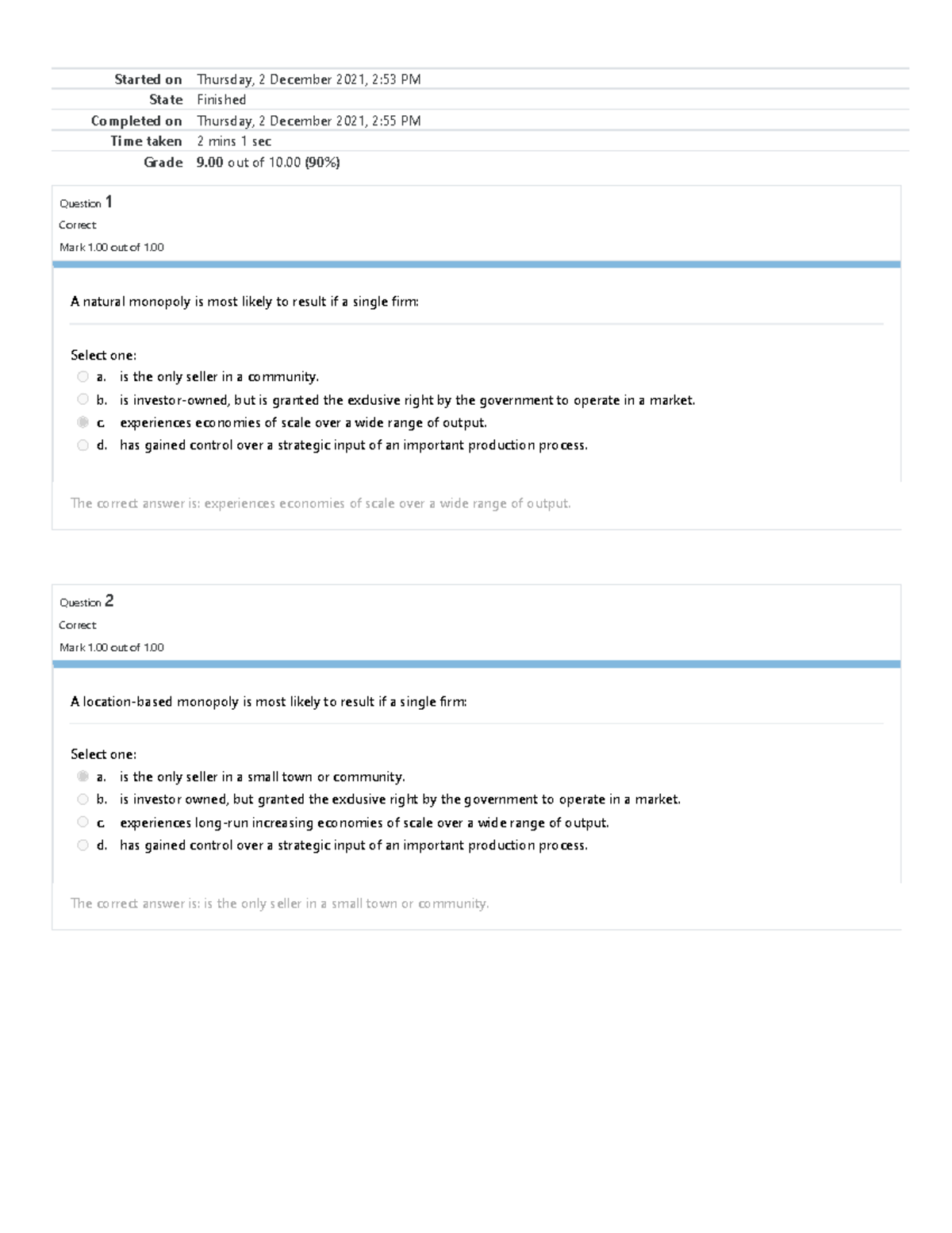 Self-Quiz Unit 4 - Chapter 10 ECON1580 - ECON 1580 - UoPeople - Studocu